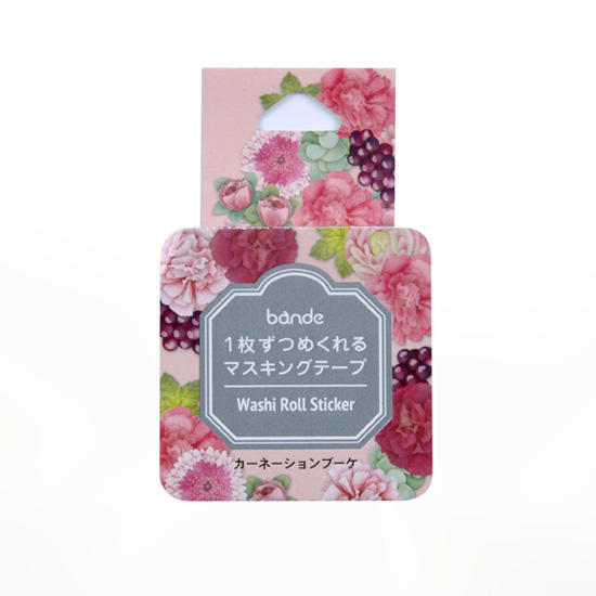 【莫莫日貨】2020ss 日本進口 Bande 自由配 新型態 和紙膠帶 - 康乃馨花束 BDA524