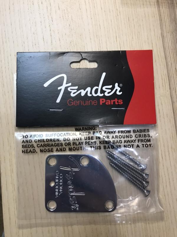 NEW - Genuine Fender Deluxe Strat Neck Plate - CHROME, 005-9