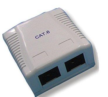 雙孔CAT.5e資訊盒/C5e桌上資訊插座盒/Surface Mounted Box (含資訊插座)-台中