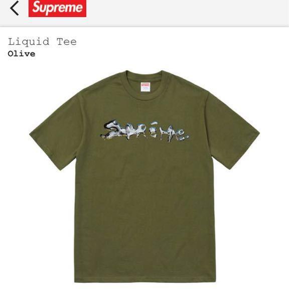 全新露天唯一正版軍綠色Supreme 18AW Liquid Tee 水銀開季m號現貨