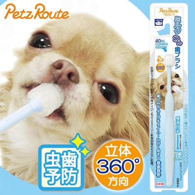 日本進口 狗狗也要天天牙刷 專用予防蟲齒牙刷 添加牛奶香氣 
