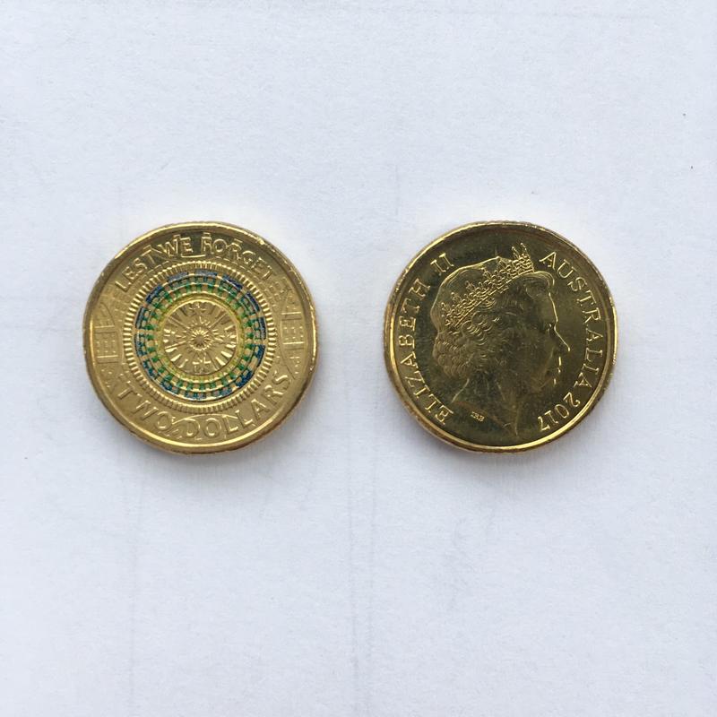 澳洲 紀念幣 2017 LEST WE FORGET 2 dollars 2元 coin 單枚 硬幣 錢幣 特殊幣
