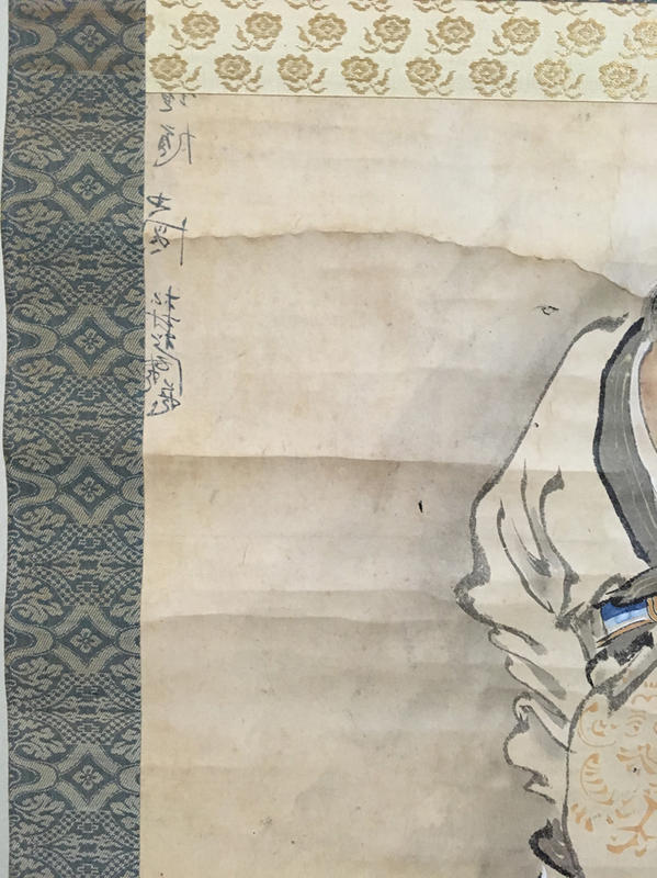 寶來塢】古日本百年老畫松仙画「鍾馗抓鬼圖」 畫軸掛軸有鈐印| 露天市