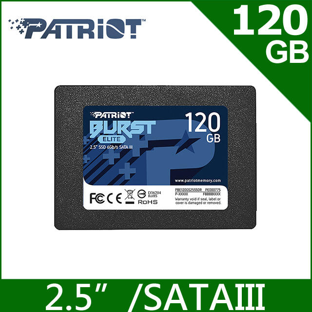 (附發票30年公司)Patriot美商博帝Burst Elite 120G 120GB 2.5吋 SATA3 SSD