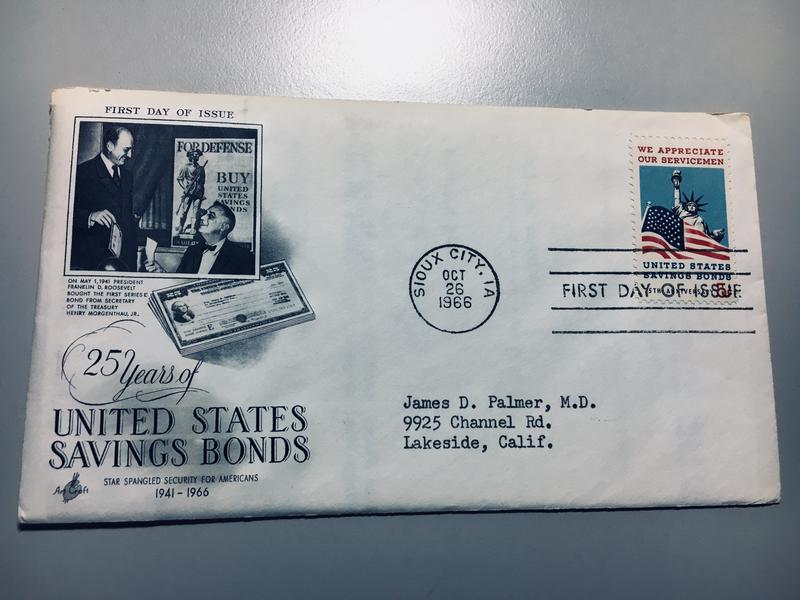 美國首日封 1966 United States Savings Bonds