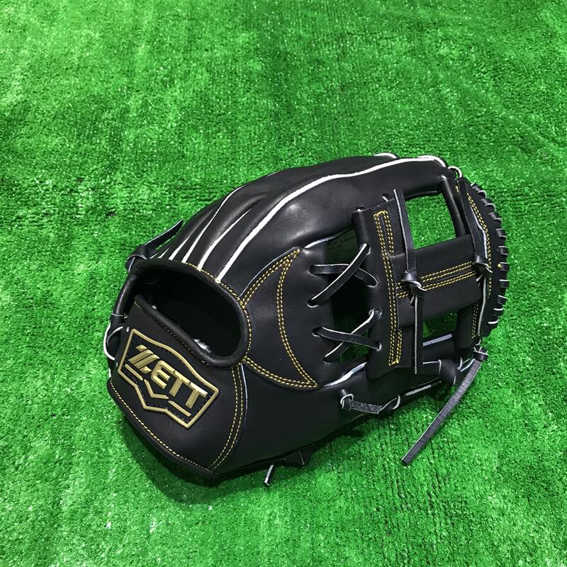 棒球世界ZETT SPECIAL ORDER 訂製款棒壘球手套特價內野工字11.5吋黑色　不到65折