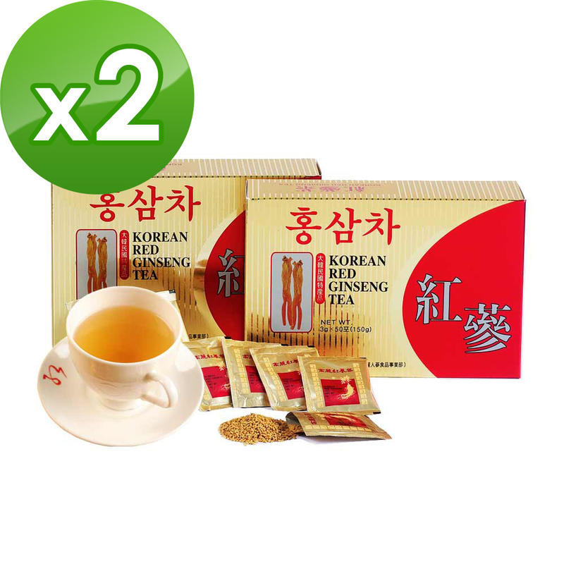 金蔘-6年根韓國高麗紅蔘茶(100包/盒,共2盒)