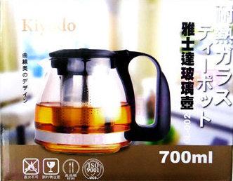 Kiyodo 雅士達玻璃壺 GL-002 700ml/泡茶壺/耐熱玻璃 