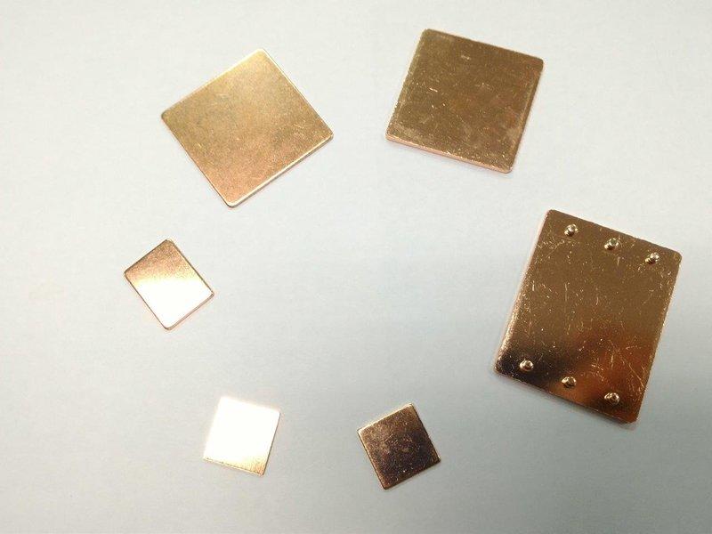1.5cm & 3.5cm 等各尺寸銅片、改裝筆記型電腦幫手、可幫助散熱或加厚晶片高度