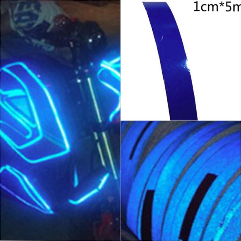 藍色1CMx5M 防水反光帶 反光條 汽車摩托車自行車貼紙 安全警告螢光貼條