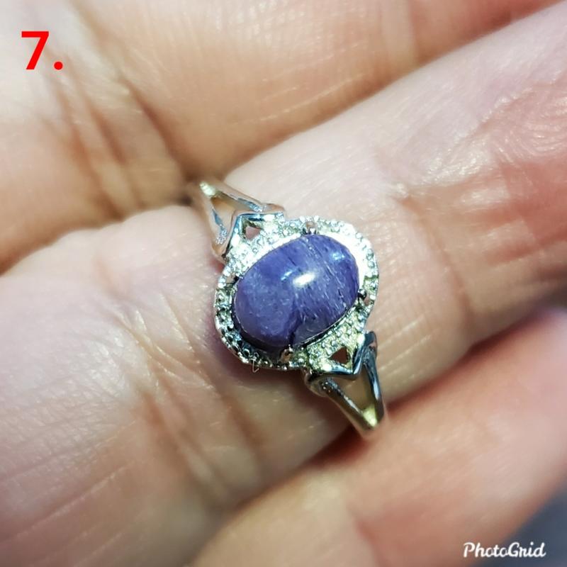 紫龍晶 戒指 蛋面 天然❤水晶玉石特賣#B176-3