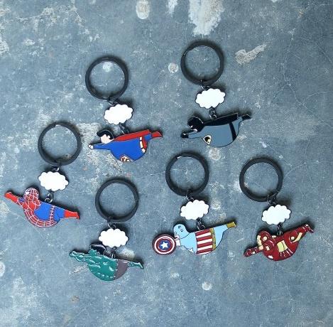 兩件免運【 Miioi 】 HAMO超級胖英雄鑰匙圈-超人/美國隊長/蝙蝠俠/綠巨人/蜘蛛俠/鋼鐵俠