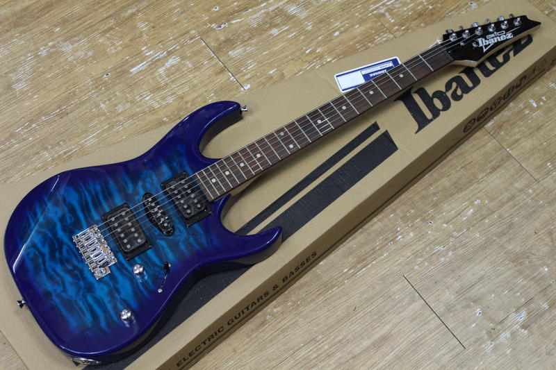 【名曲堂樂器】全新 Ibanez GRX70QA TBB 透明藍 小搖座電吉他 共四色 公司貨保固 贈全套配件