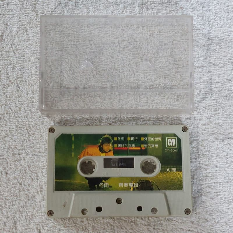 錄音帶.卡帶~裸帶~附盒子~齊秦~冬雨~有些發霉