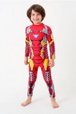 韓版鋼鐵人造型長袖款兒童泳衣/防曬/潛水衣 超值特價