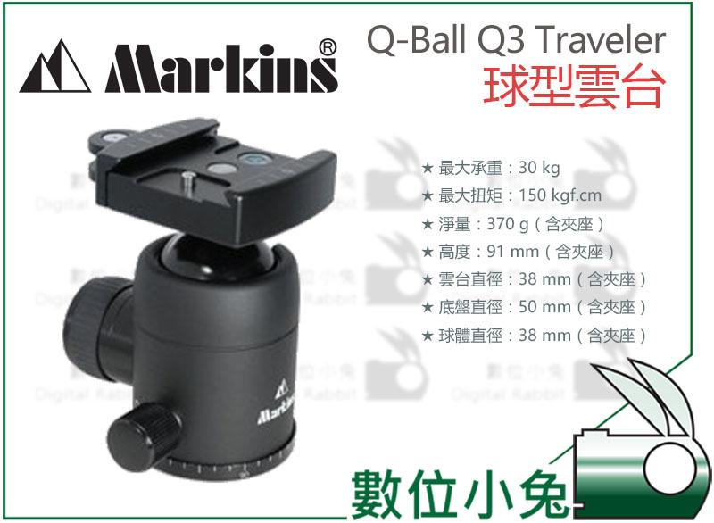 免睡攝影【Markins Q-Ball Q3 Traveler 球型雲台】GITZO Manfrotto Sirui