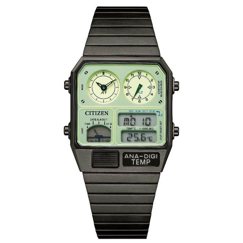 33mm【價錢可商量】 星辰錶 CITIZEN 雙顯 溫度計 80年代復古表款 原廠公司貨 JG2147-85X