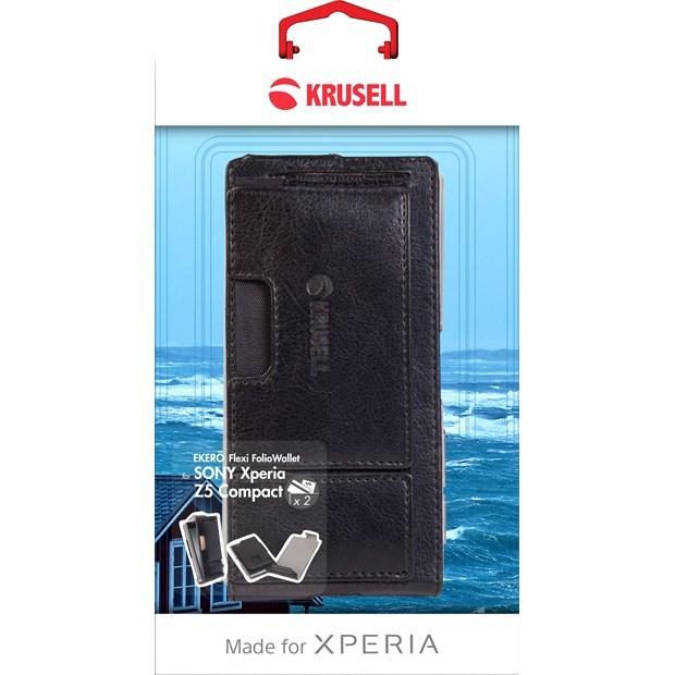 Krusell 皮革下掀皮套/SONY Xperia Z5 Compact/手機套/保護套【馬尼通訊】
