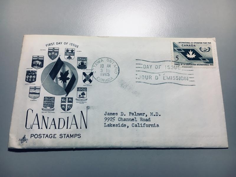 美國首日封 1965 Canadian Postage Stamps