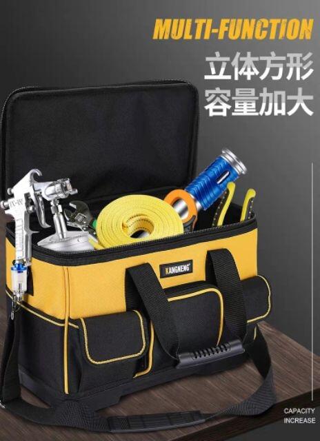 綸綸 專業五金用品 新款塑膠硬底加高四角電工 16-19-21工具包（速出貨）多功能維修用加厚耐磨帆布小