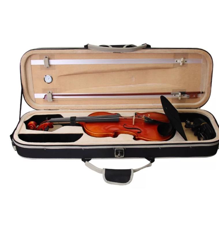 （限郵局寄出）團購 高檔方形 小提琴盒 輕便攜帶 多色可選 絨布內裏 附濕度計 4/4 4/3 4/2 4/1可選