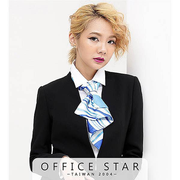 【18119】職業男女OFFICE ☆ STAR 大方線條設計絲巾2色 黑白/深紫