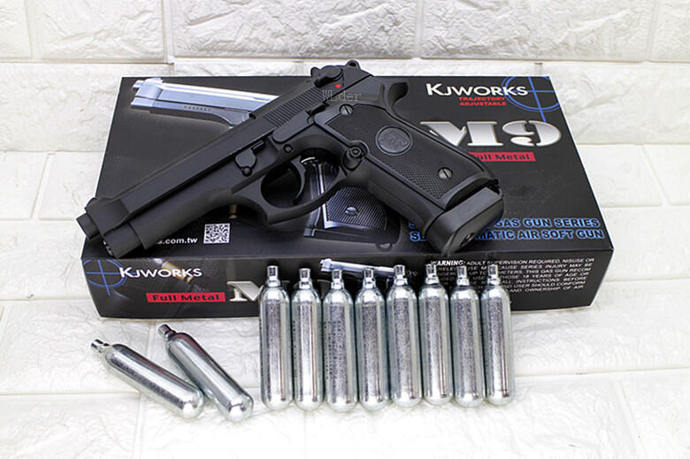 KJ M9 全金屬 貝瑞塔 CO2槍 + CO2小鋼瓶 ( BB槍BB彈玩具槍模型槍M92 PT92 M9A1 90手槍