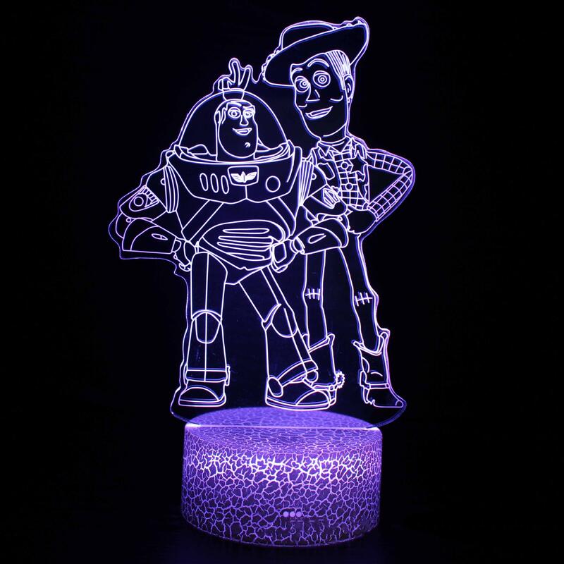 [現貨]玩具總動員3D視覺立體燈 胡迪 巴斯光年 七彩漸變氣氛Toy Story 錯覺小夜燈生日交換禮物