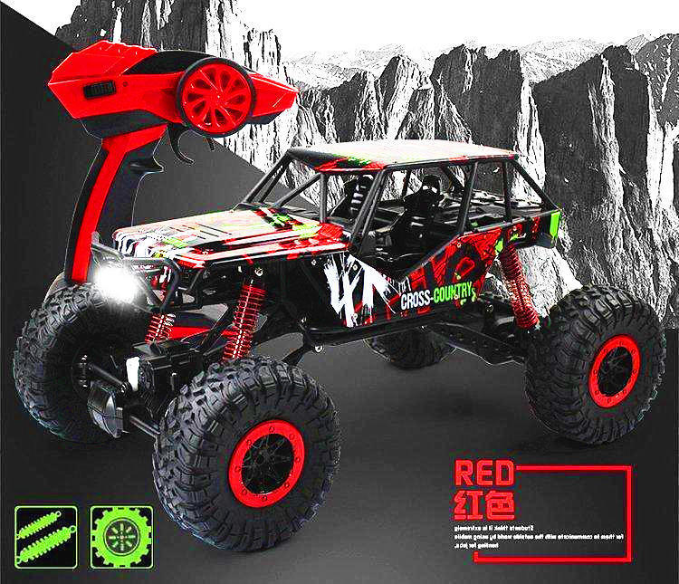 一大RC模型玩具 1/10 雙馬達 電動大腳 攀爬車 攀岩車-紅色 RTR版(HB-P1001)