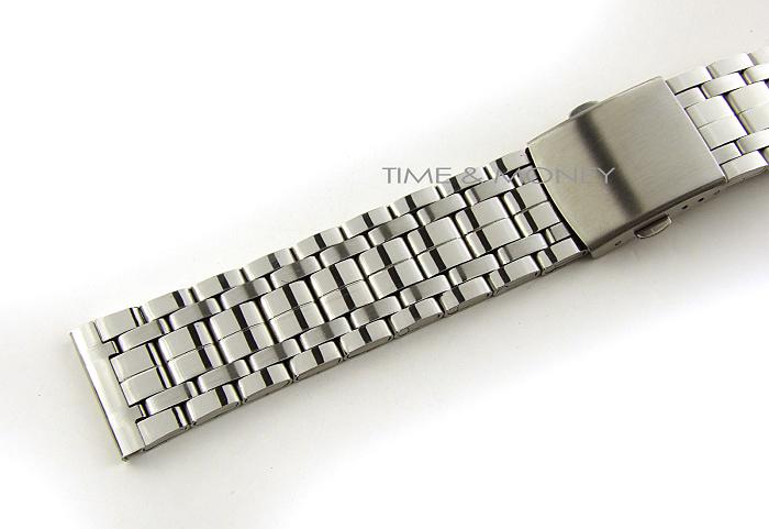 ◎湯姆瑪莉◎鐘錶維修工具/不鏽鋼五板雙按扣錶帶/平頭錶帶/22mm(85224)