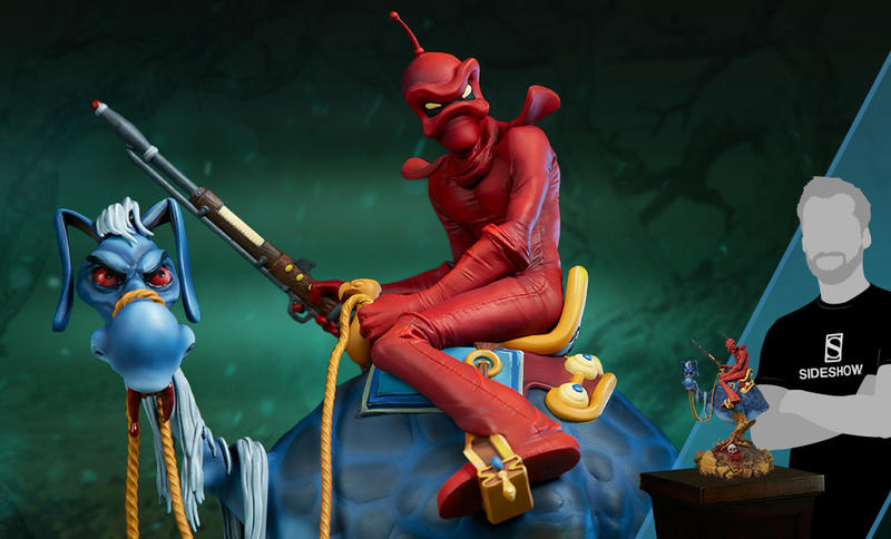 （售完，請勿下標Sideshow BenToy美國奇幻藝術家威廉斯托特Red Rider紅騎士全身雕像SC-200569