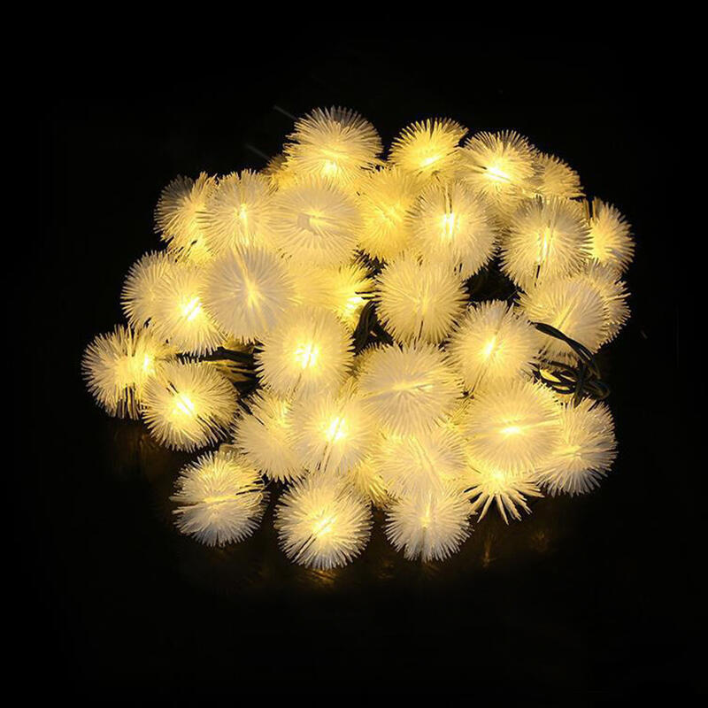 【傑太光能】C-17太陽能30LED  毛球燈串 裝飾燈 楊梅毛球 太陽能LED燈串 聖誕燈 LED燈帶 樹燈 裝飾燈串
