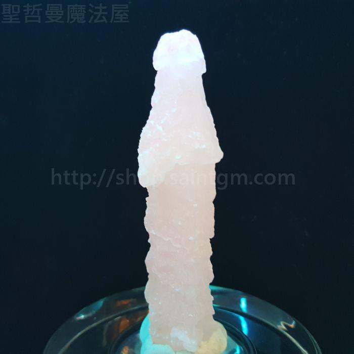 粉紅寶塔冰晶石柱狀單晶190708-25(有螢光反應)~湖南郴州