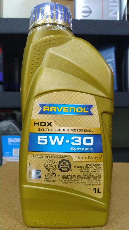 油先生►漢諾威公司貨RAVENOL HDX 5W-30高效能合成機油*預防LSPI配方*SN PLUS FO 5W30