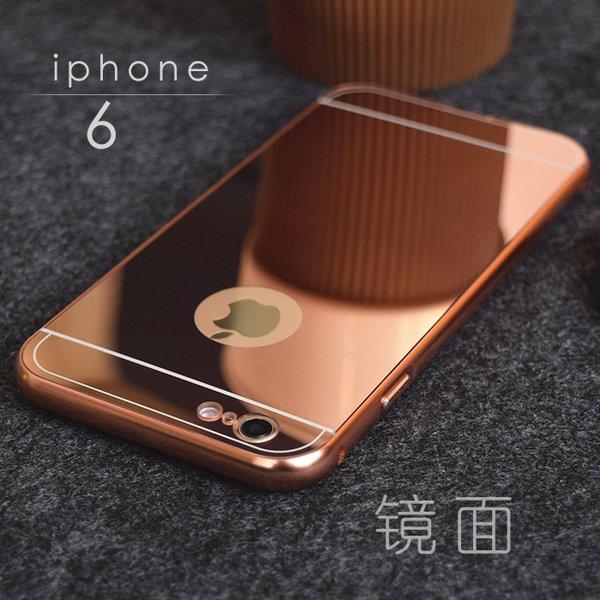 電鍍 金屬 邊框 鏡面 鏡子 背板 自拍iPhone 6 Plus i6+ 6S i5 5s SE保護殼 手機殼 保