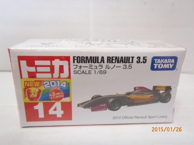 2014 絕版TOMY TOMICA 14 FORMULA RENAULT 3.5  (有新車貼紙) (有外盒封膜)