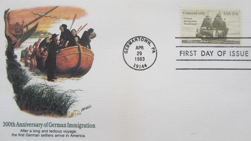 航海系列--1983德國赴美移民三百年紀念郵票首日封