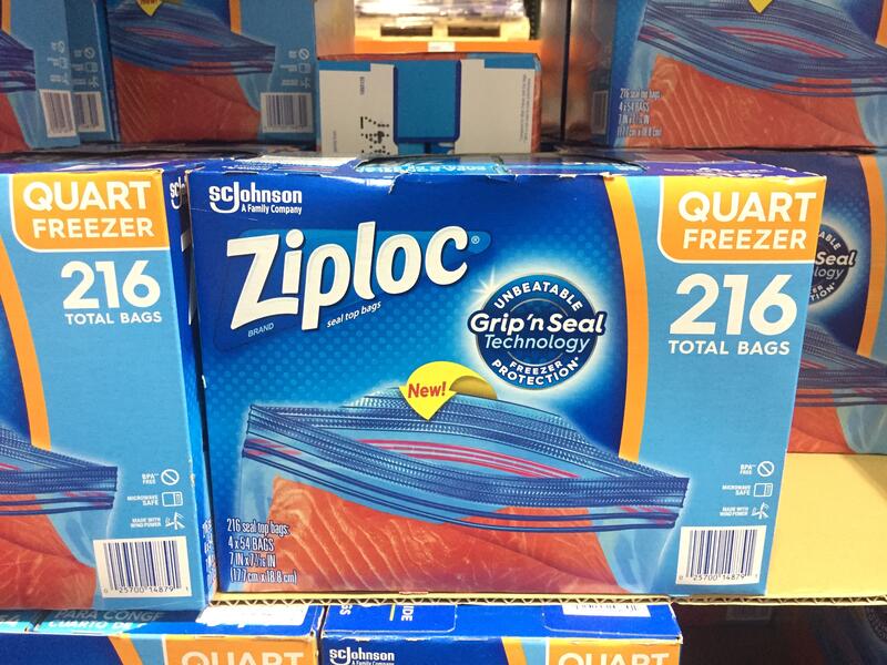 [柴窩] Ziploc 雙層夾鏈冷凍保鮮袋-小 216入 好市多 COSTCO 代購 一箱(54入x4盒)