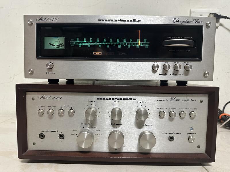經典MARANTZ 104 FM/ AM TUNER 古典收音機 指針式 可接黑膠+1060 後級擴大機/日本製造 品項