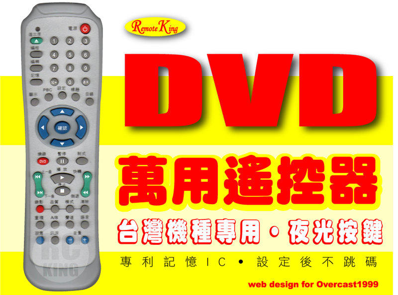【遙控王】DVD影音光碟機多功能遙控器_適用Kolin 歌林_KVD-588PK、RC-1080、KVD-1080、RC-788PK、FAV-700H