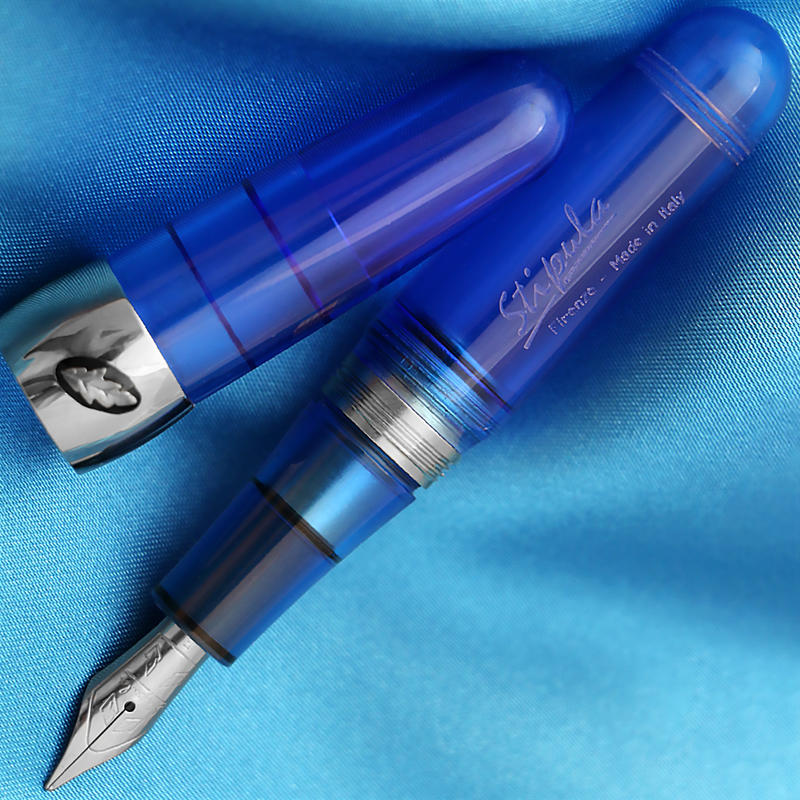 義大利 STIPULA Passaporto 口紅鋼筆: 透明藍/Transparent Blue