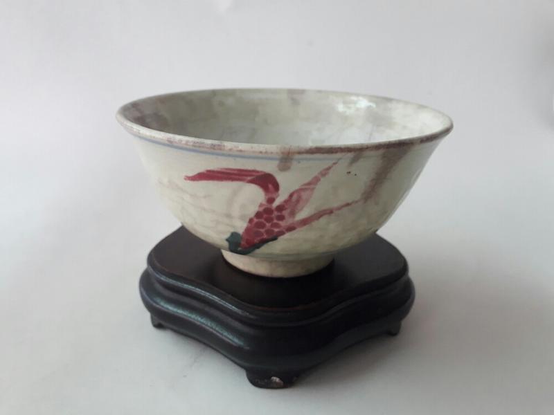老爸的收藏品(清中期)-民窯浮雕茶飯碗(中國瓷器-古董)碗149
