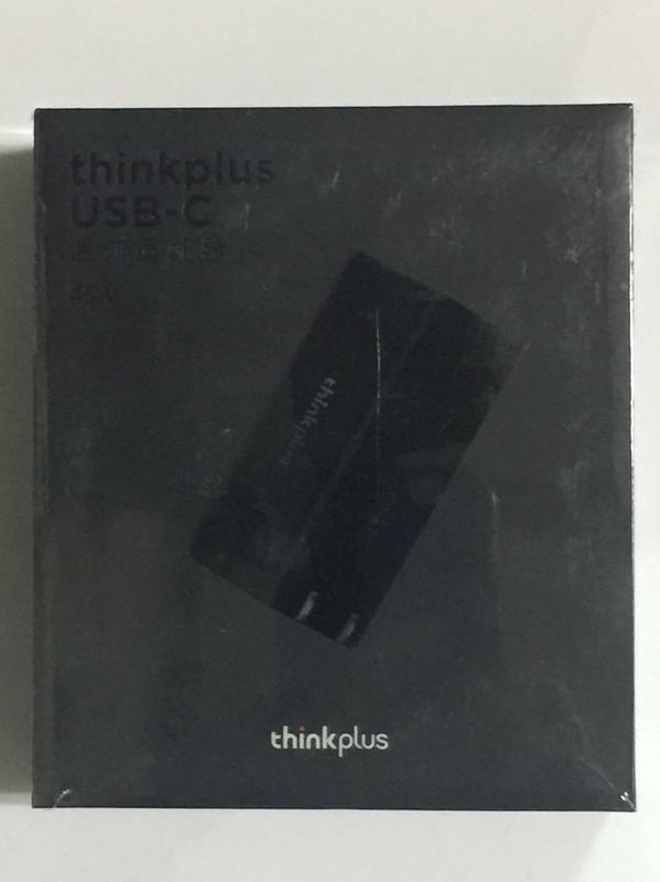 NS 缺貨 聯想 ThinkPlus USB-C 45W 口紅電源 黑色 支援:NS  原廠 4580550703393