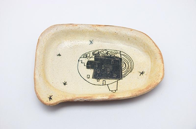 艾苗小屋-日本製陶器作家手工製黄瀬戸豆皿 C-6