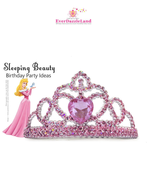 ✨EverDazzleLand✨粉紅睡美人-沉睡中的睡美人奧蘿拉公主小時候小粉紅皇冠髮插梳