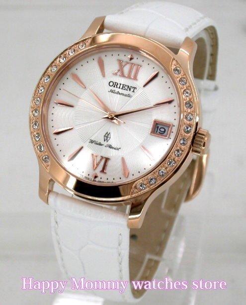 【 幸福媽咪 】ORIENT 東方錶 日本原裝 公司貨 藍寶石 玫瑰金 皮帶款 機械錶  FER2E002W
