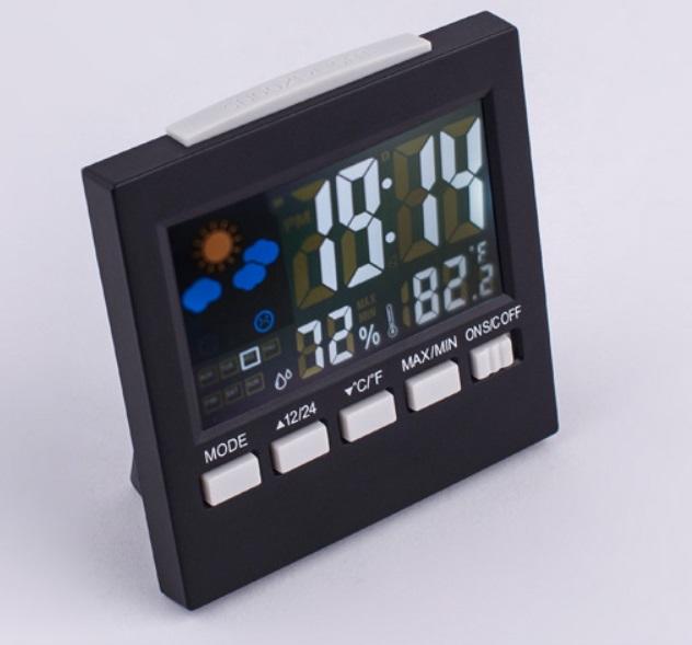 多功能電子時鐘 溫度計 高精度室內溫濕度計 鬧鐘 聲控功能 萬年曆日期顯示 天氣顯示 記憶功能