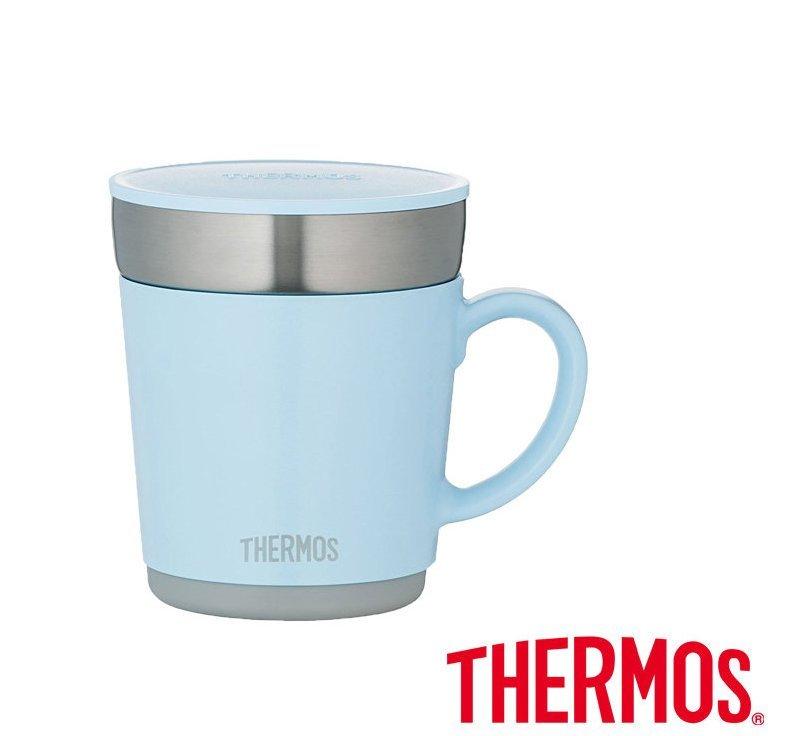 THERMOS 膳魔師 不銹鋼真空保溫杯JDC-351-LB  0.35L 淺藍色 把手咖啡杯超取