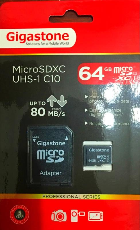 Gigastone 立達國際 64GB MicroSDHC UHS-I  高速記憶卡(附轉卡)