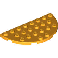 全新LEGO樂高亮橘色半圓薄板【22888】Plate Round Half 4x8(K6)6176303